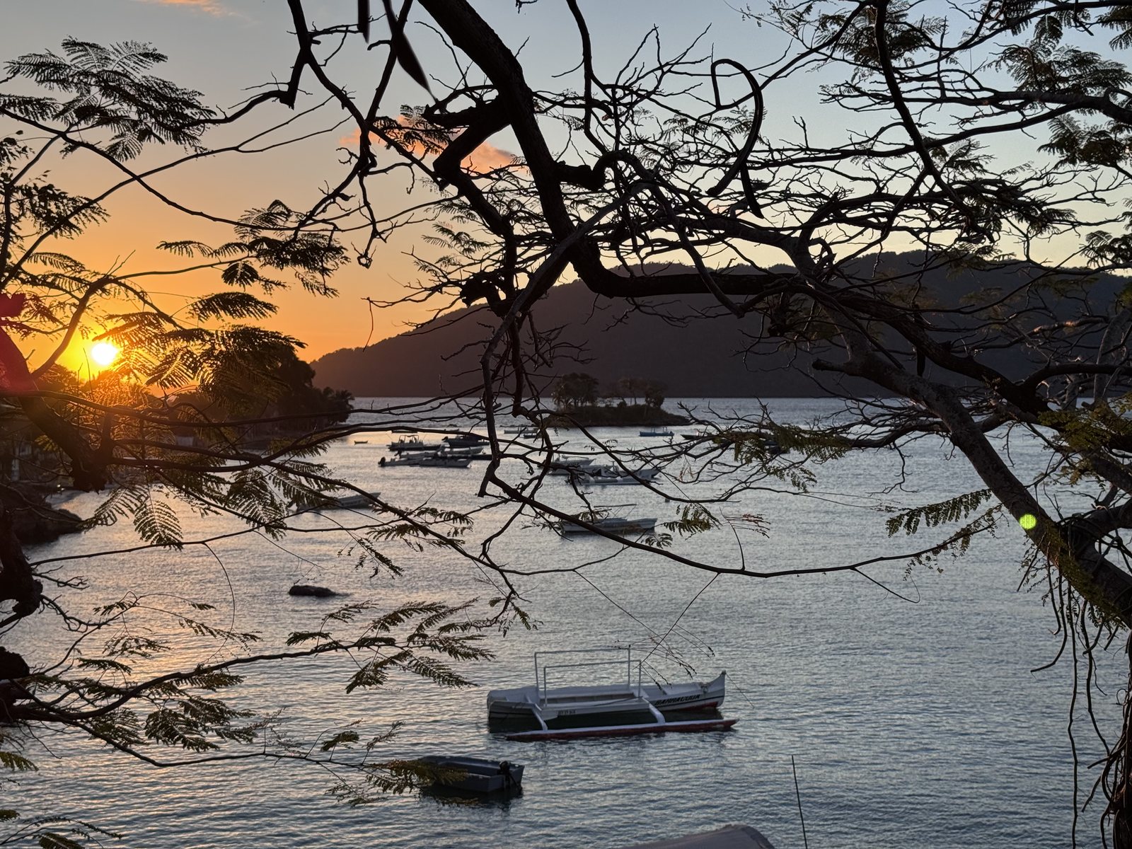 Coucher de soleil depuis le bateau